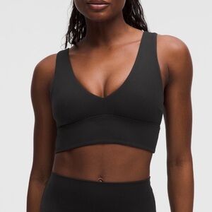 Lululemon align V-neck C/D cup sports bra black light support size 6 TWO AVAIL